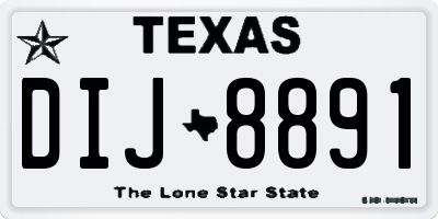 TX license plate DIJ8891
