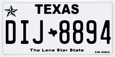 TX license plate DIJ8894