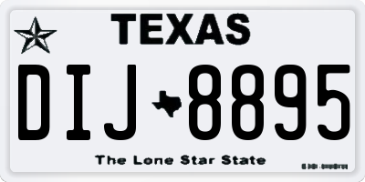 TX license plate DIJ8895