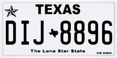TX license plate DIJ8896