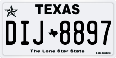 TX license plate DIJ8897