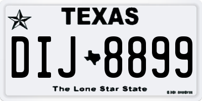 TX license plate DIJ8899