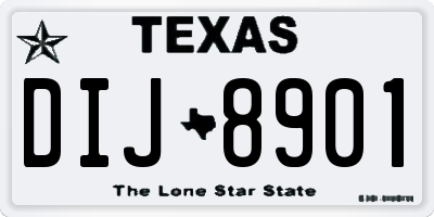 TX license plate DIJ8901