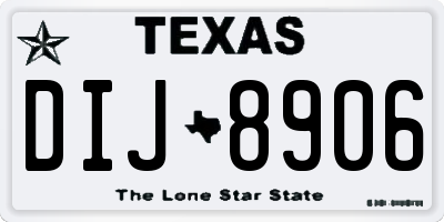 TX license plate DIJ8906