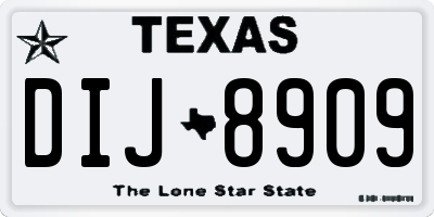 TX license plate DIJ8909