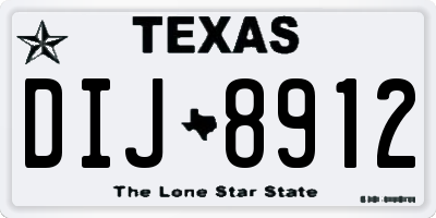 TX license plate DIJ8912