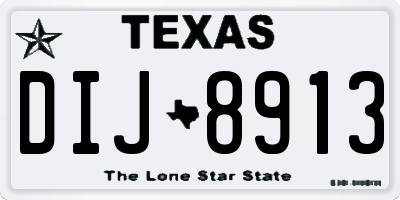 TX license plate DIJ8913