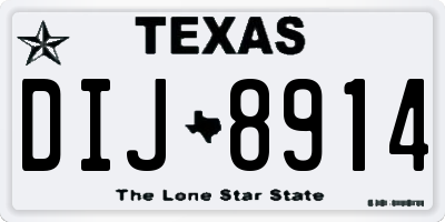 TX license plate DIJ8914