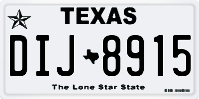 TX license plate DIJ8915