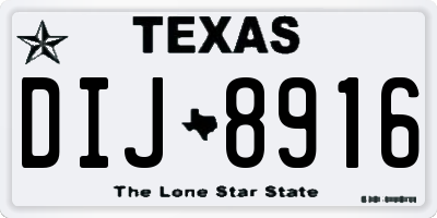 TX license plate DIJ8916