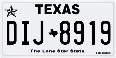 TX license plate DIJ8919