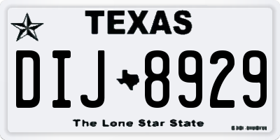 TX license plate DIJ8929