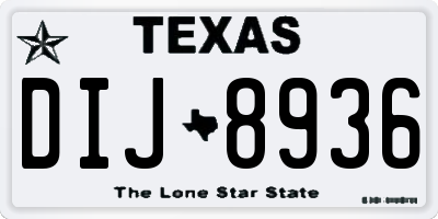 TX license plate DIJ8936