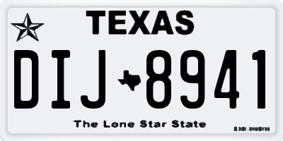 TX license plate DIJ8941