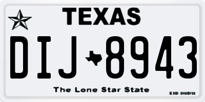 TX license plate DIJ8943