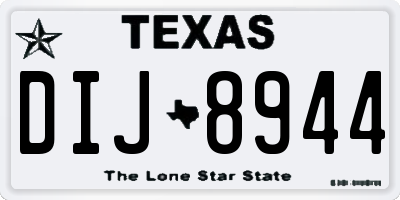 TX license plate DIJ8944