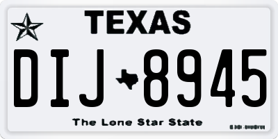 TX license plate DIJ8945