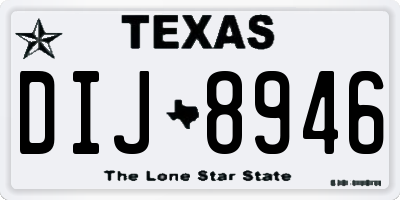 TX license plate DIJ8946