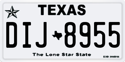 TX license plate DIJ8955