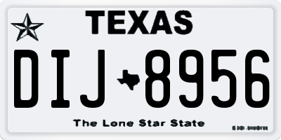 TX license plate DIJ8956