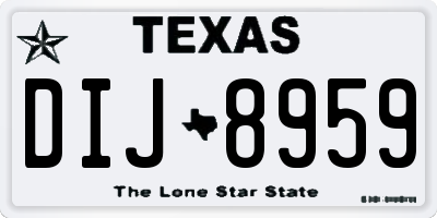 TX license plate DIJ8959