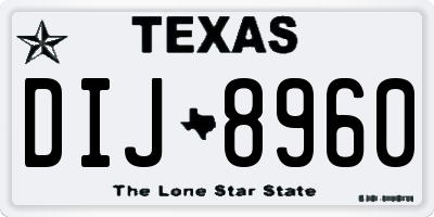 TX license plate DIJ8960