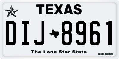 TX license plate DIJ8961