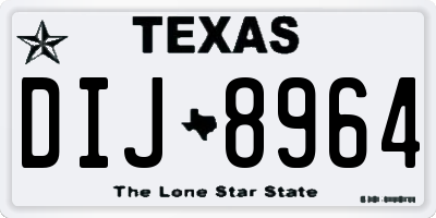 TX license plate DIJ8964