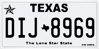 TX license plate DIJ8969