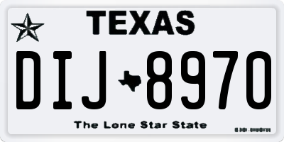 TX license plate DIJ8970