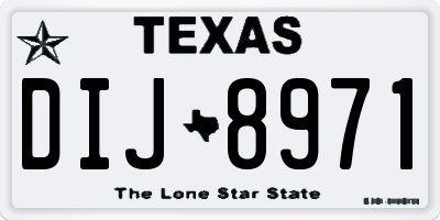 TX license plate DIJ8971