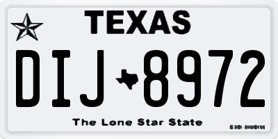 TX license plate DIJ8972