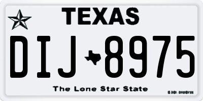 TX license plate DIJ8975