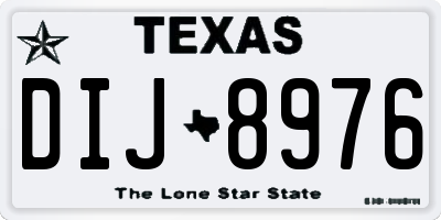 TX license plate DIJ8976