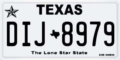TX license plate DIJ8979