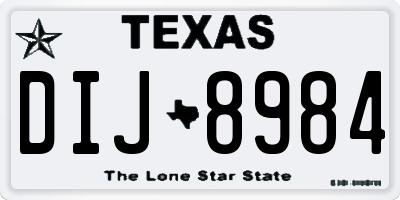 TX license plate DIJ8984