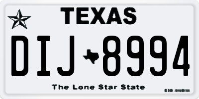 TX license plate DIJ8994