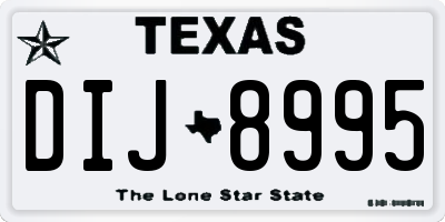 TX license plate DIJ8995