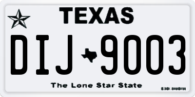 TX license plate DIJ9003