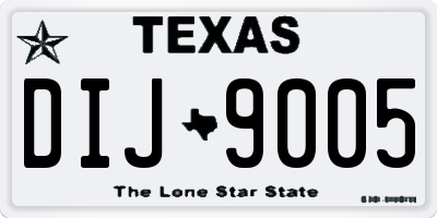 TX license plate DIJ9005