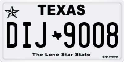TX license plate DIJ9008