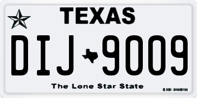 TX license plate DIJ9009