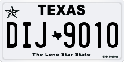 TX license plate DIJ9010