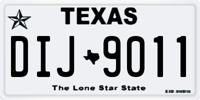 TX license plate DIJ9011