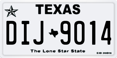 TX license plate DIJ9014