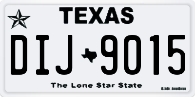 TX license plate DIJ9015