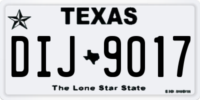TX license plate DIJ9017