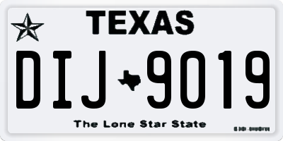 TX license plate DIJ9019