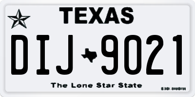 TX license plate DIJ9021