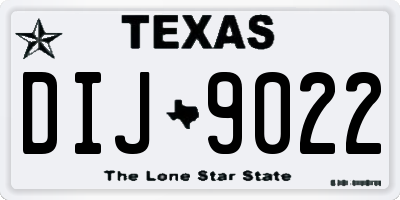 TX license plate DIJ9022
